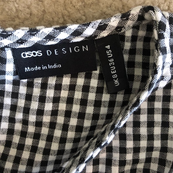 ASOS DESIGN tank in black gingham. Size US 4. - Picture 7 of 9